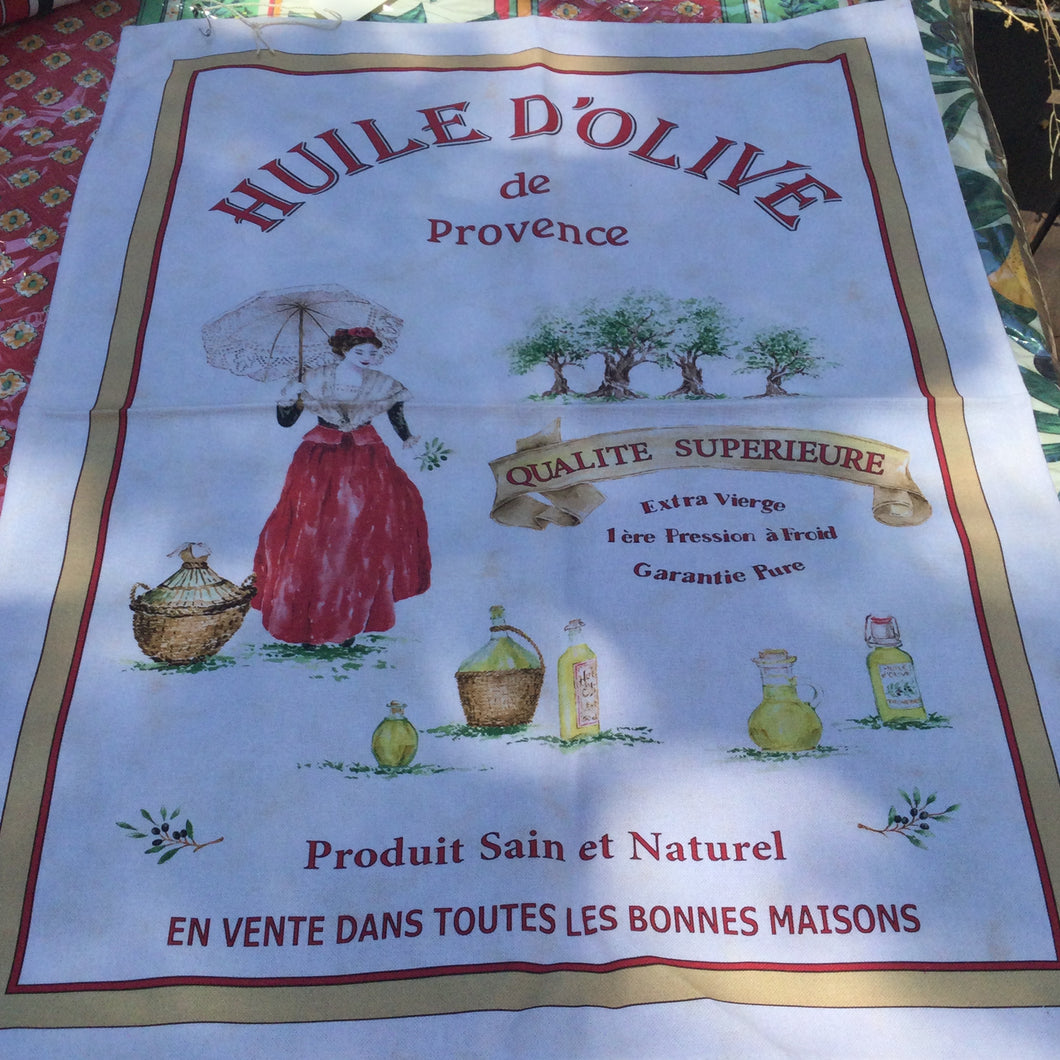 Huile d'Olive French Linen Printed Dishtowel